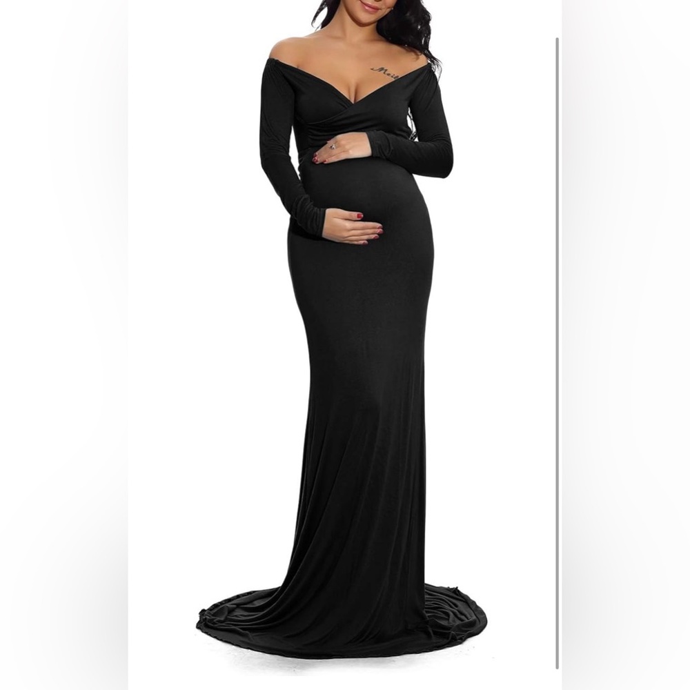Elegant Black Maternity Gown